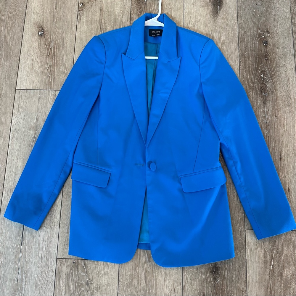 Bardot Revolve Sandro Blazer Cobalt Bright Blue Summer Blazer Oversized Blazer